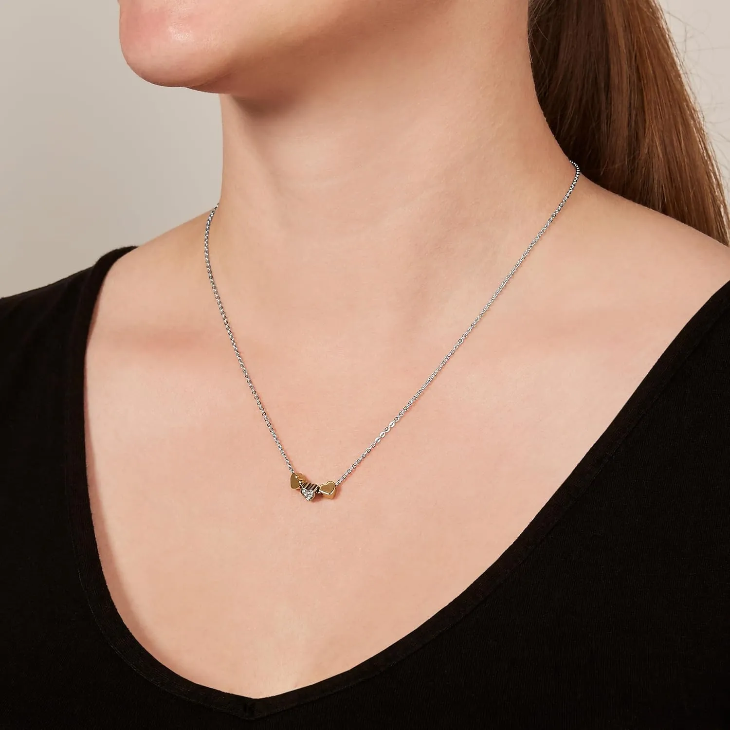 Fossil Women's Sterling Silver or Silver-Tone Stainless Steel Pendant Chain Necklace for Women