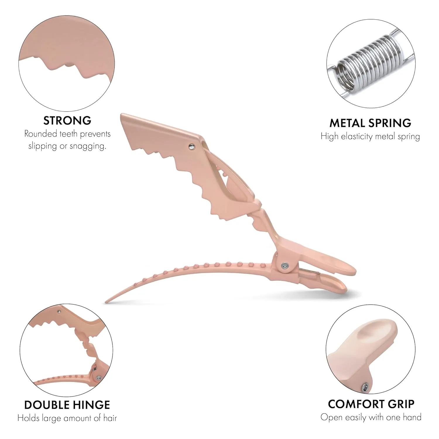 FRAMAR Neutral Alligator Clips For Hair Styling 10 Pack  Professional Alligator Hair Clips For Women, Hair Clip For Women, Salon Hair Clips For Styling  Firm Hold Without Slipping