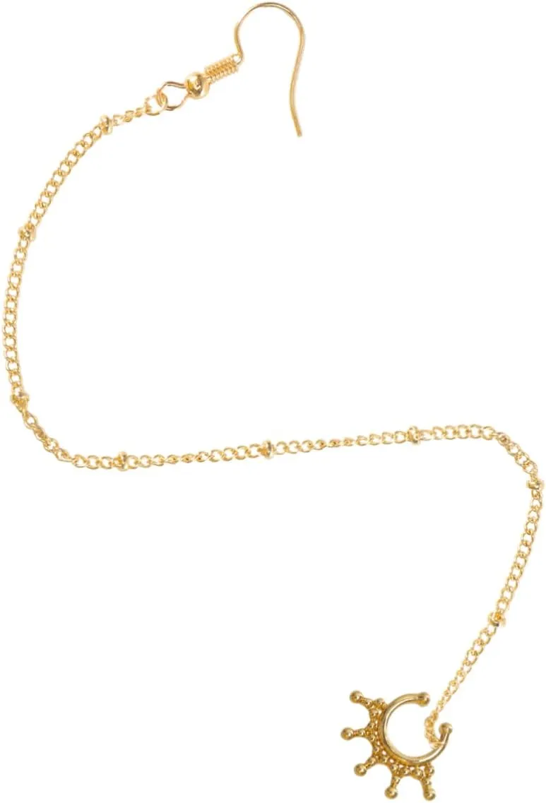 Gatuida Gold Nose Ring Nose Piercings Hoops Buckles Long Chain Elegant Jewelry