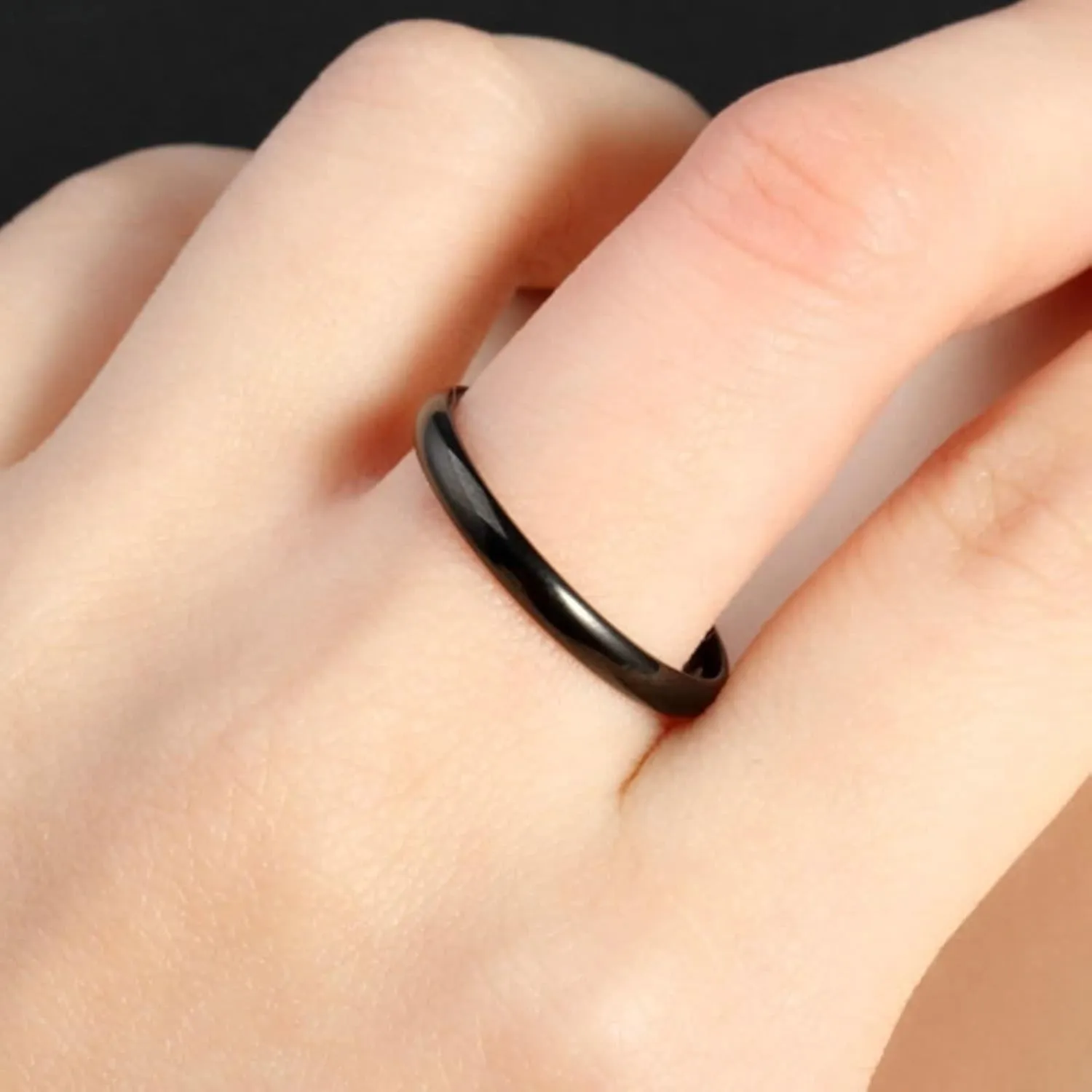 Gay Couple Rings, Couple Stainless Steel Rings Black Polished Rings Valentine's Jewelry Size 6-12