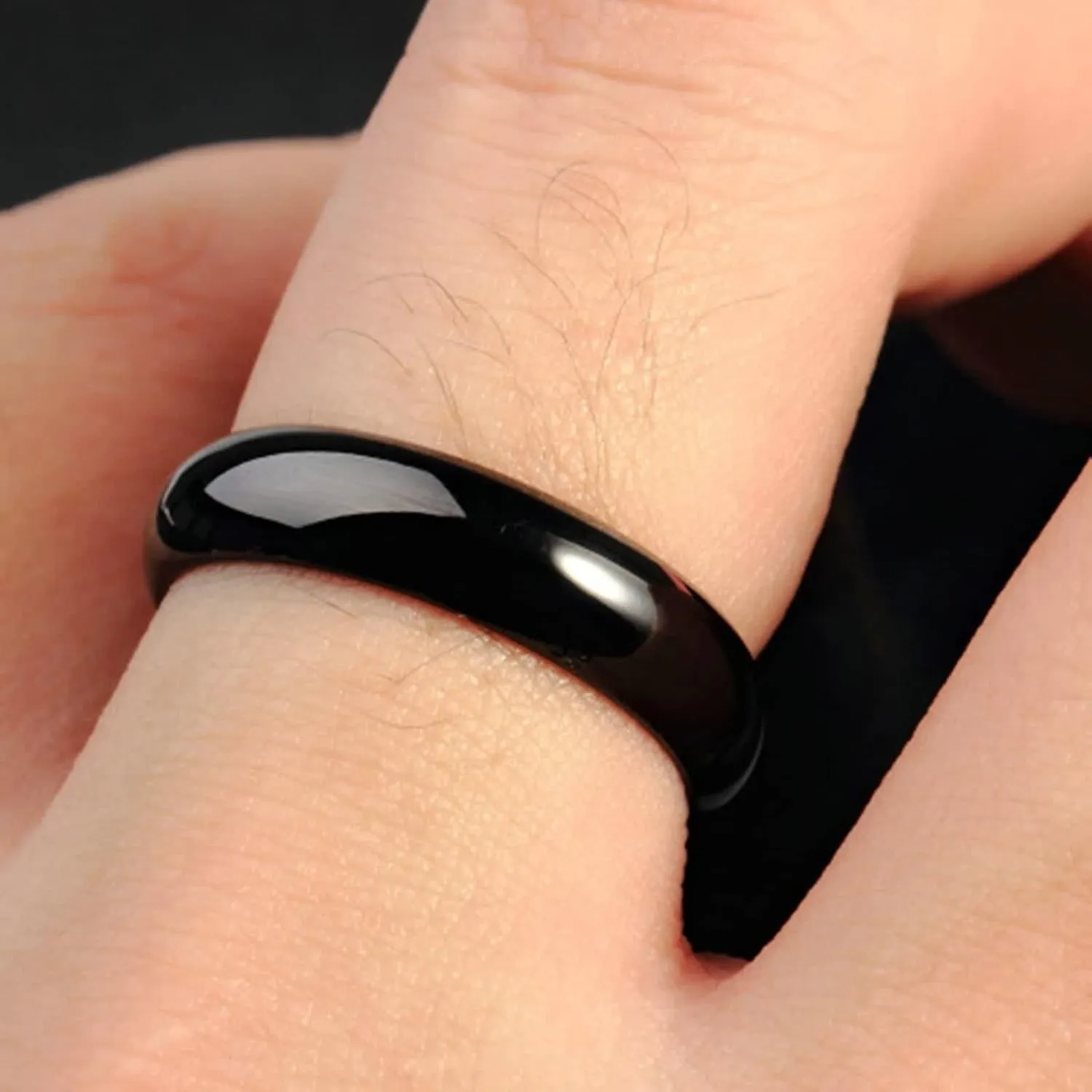 Gay Couple Rings, Couple Stainless Steel Rings Black Polished Rings Valentine's Jewelry Size 6-12