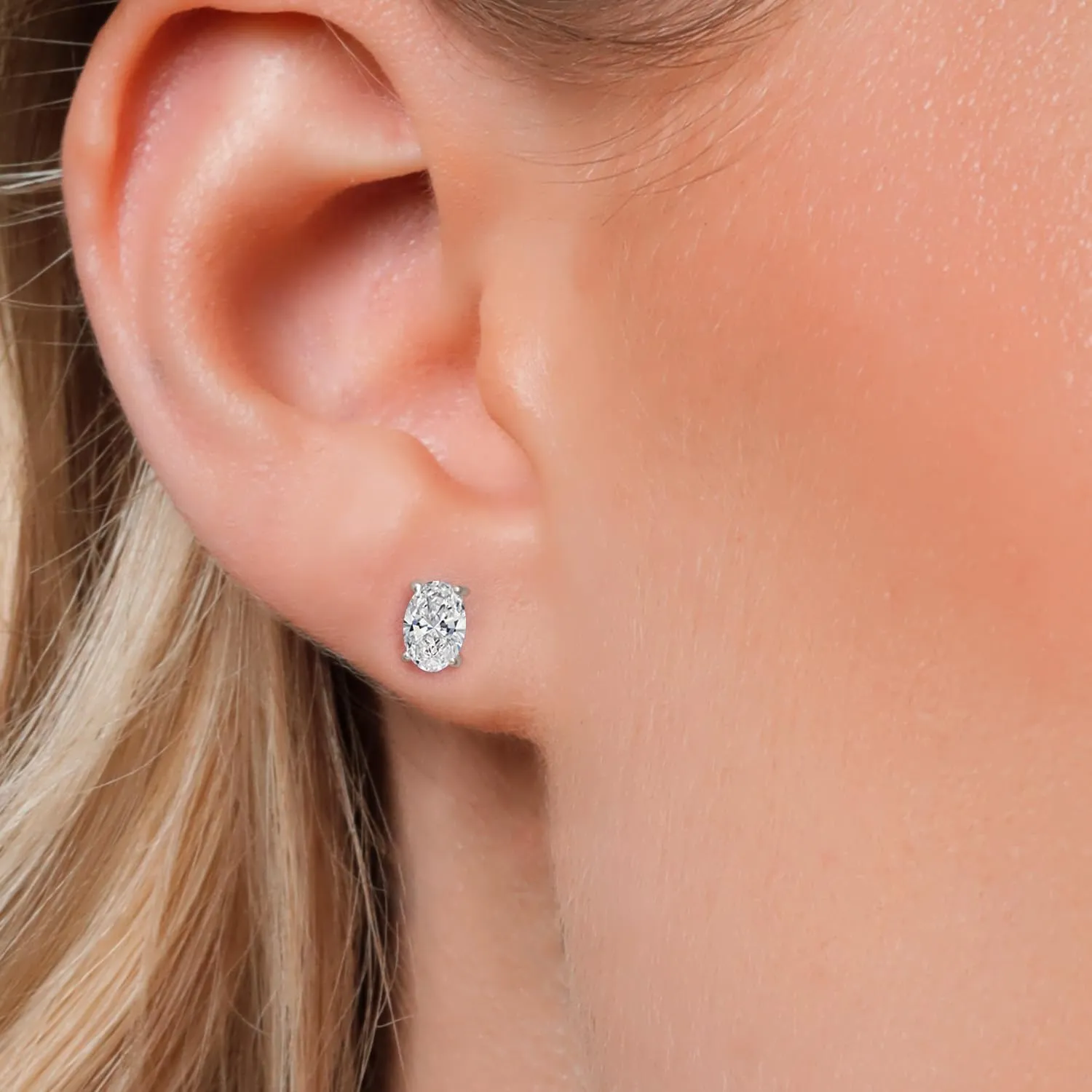 Gem Stone King 14K Gold Gemstone Birthstone Oval Stud Earrings | Oval 6X4MM | Gold Earrings For Women Men | Fine Jewelry Gifts for Her Mom Women Wife