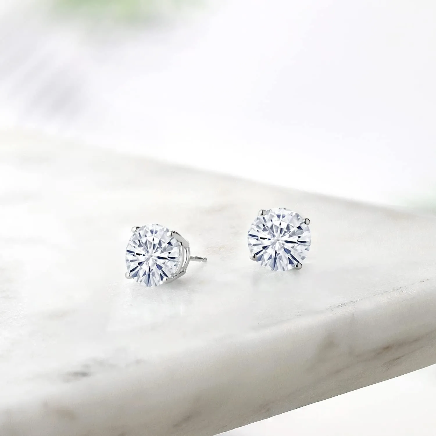 Gem Stone King 2-4 Cttw Round Gemstone Birthstone Stud Earrings For Women Men | 925 Sterling Silver | Round 7MM | Fine Jewelry Gifts for Her Mom Women Wife Men