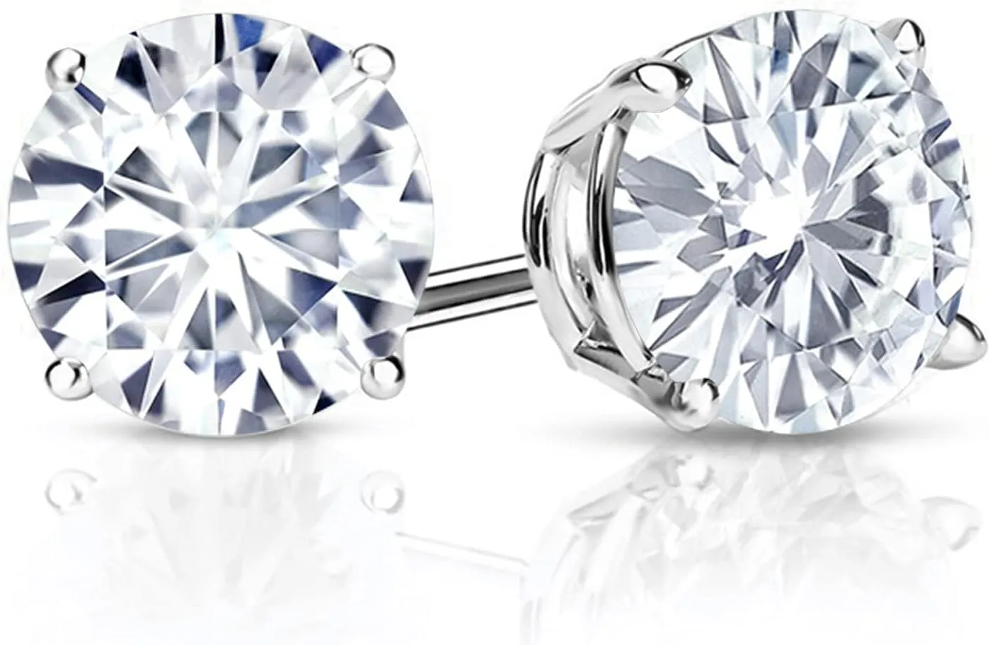 Gem Stone King 2-4 Cttw Round Gemstone Birthstone Stud Earrings For Women Men | 925 Sterling Silver | Round 7MM | Fine Jewelry Gifts for Her Mom Women Wife Men