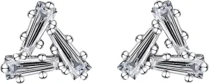 Geometric Stud Earrings for Women, DF Color VVS Clarity Unique Moissanite Earrings, Personized Sterling Silver Stud Earrings with 18K White Gold