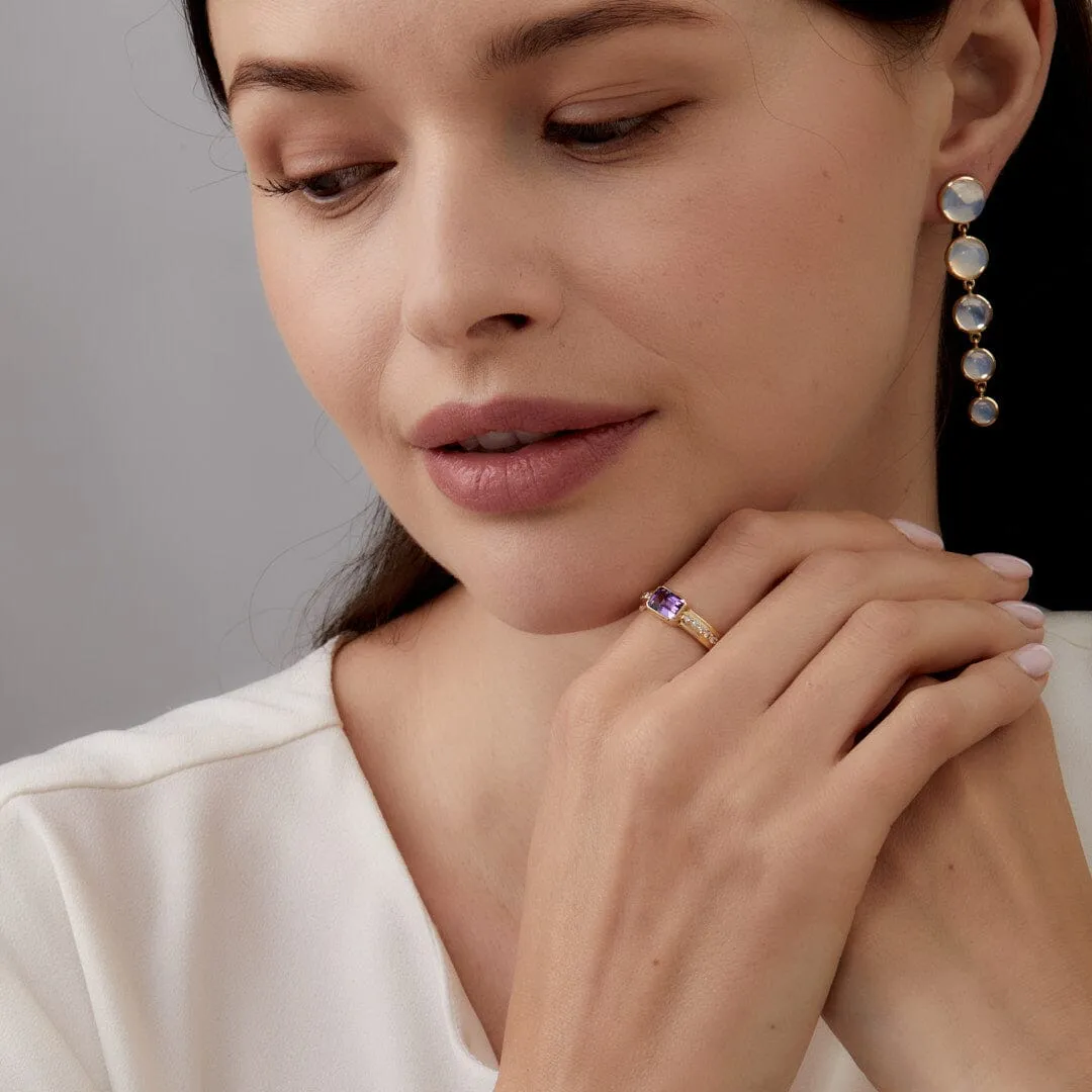 Geometrix Gemstone & Diamond Ring