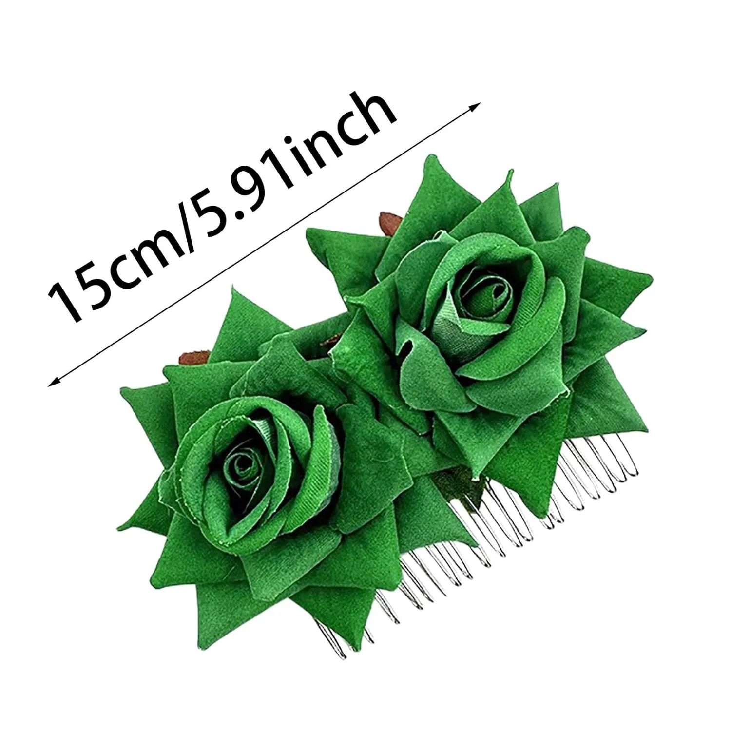 Girl Hair Clips Flower Hair Clips For Women Bride Headpieces For Wedding Floral Hair Headpiece Womens Headbands No Slip (Red, One Size)