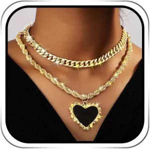 Gold Choker Necklace Chunky Statement Chain for Women