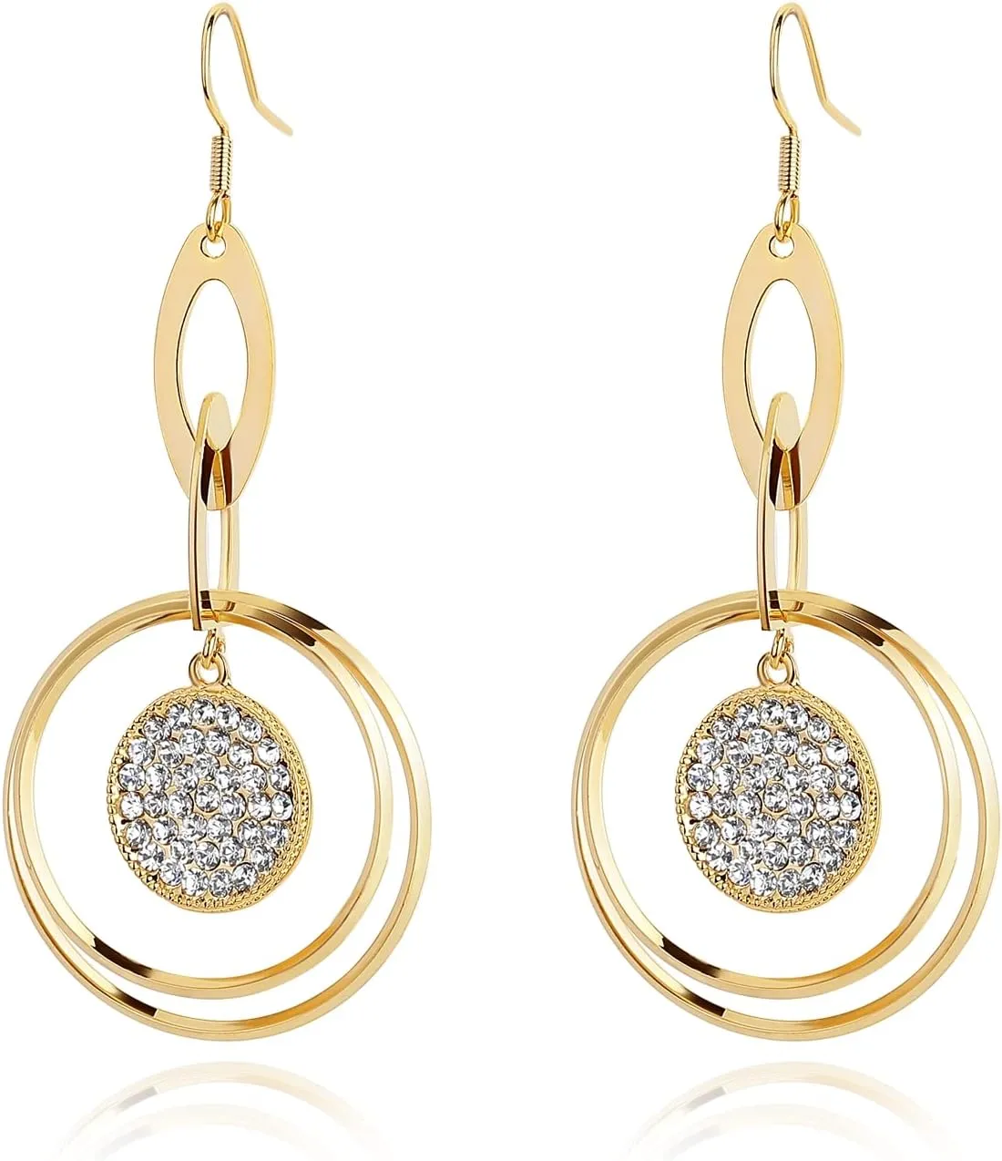 Gold Earrings For Women, Fashion dangle Womens Earrings,Big unique long drop dangling dainty earrings for Wedding/Party/Birthday.