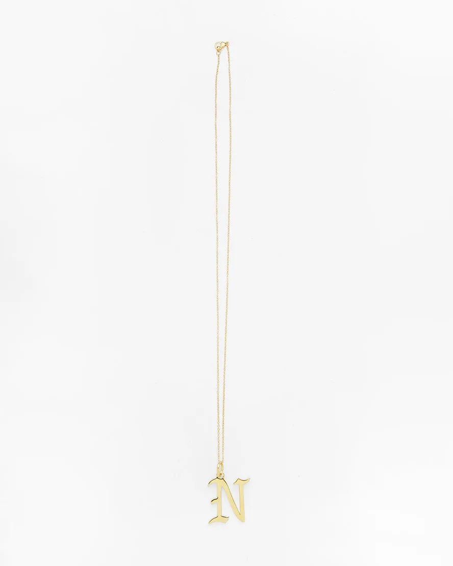 Gold Letter N Necklace