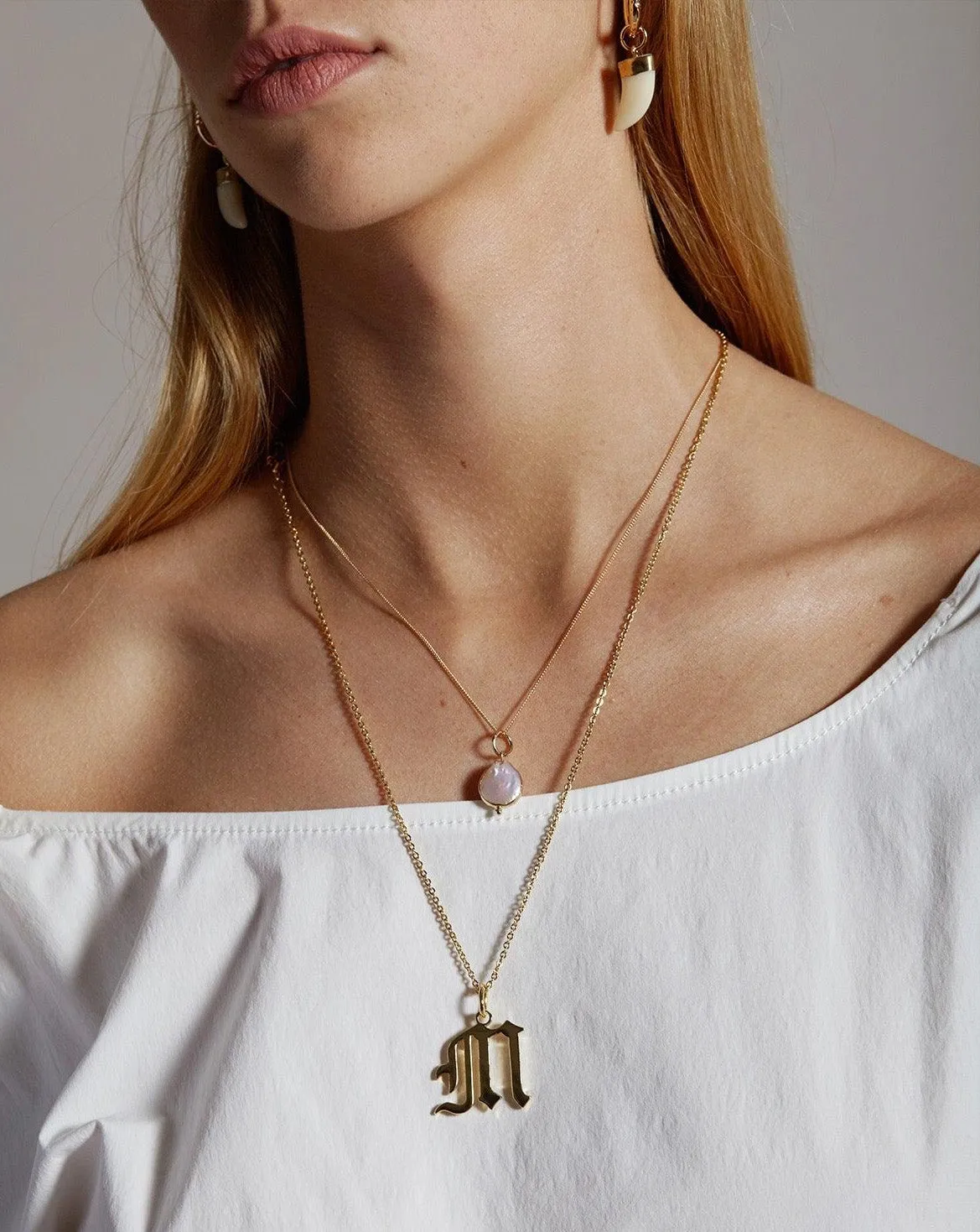Gold Letter N Necklace