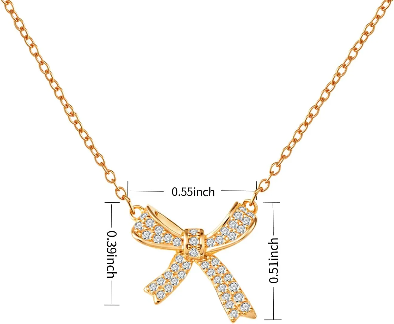 Gold Necklace for Women, 14K Gold Plated Bow Necklace Butterfly Choker Necklace,Fashion Jewelry Gifts for Women