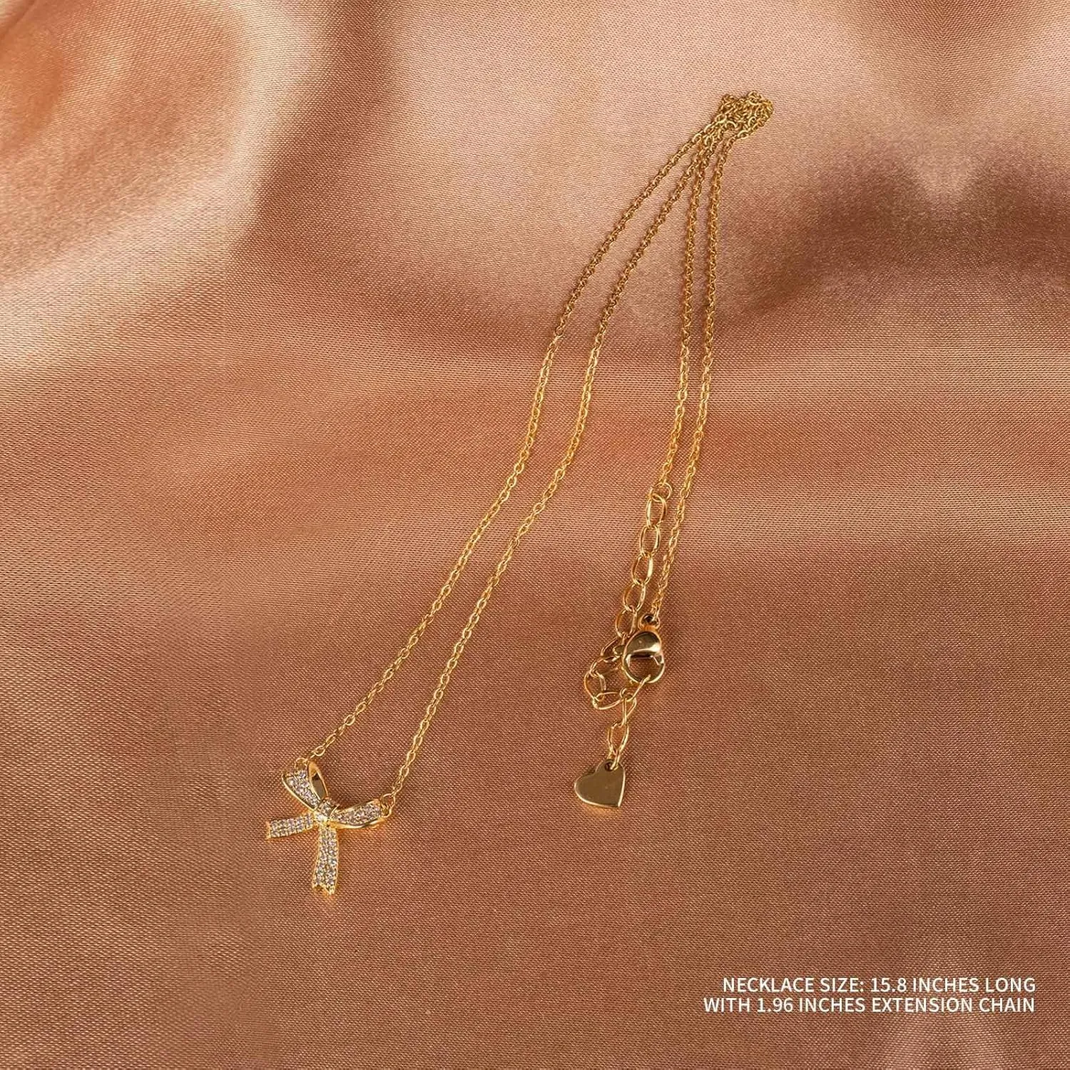 Gold Necklace for Women, 14K Gold Plated Bow Necklace Butterfly Choker Necklace,Fashion Jewelry Gifts for Women