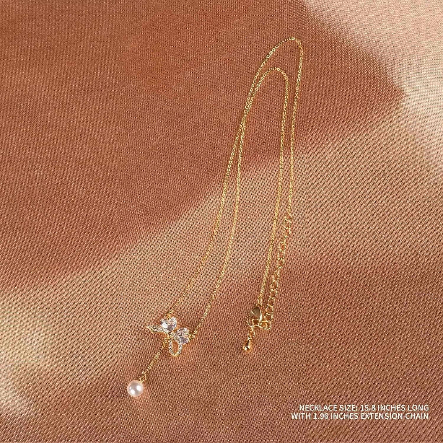 Gold Necklace for Women, 14K Gold Plated Bow Necklace Butterfly Choker Necklace,Fashion Jewelry Gifts for Women