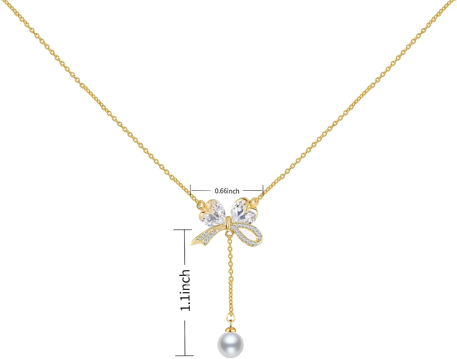 Gold Necklace for Women, 14K Gold Plated Bow Necklace Butterfly Choker Necklace,Fashion Jewelry Gifts for Women