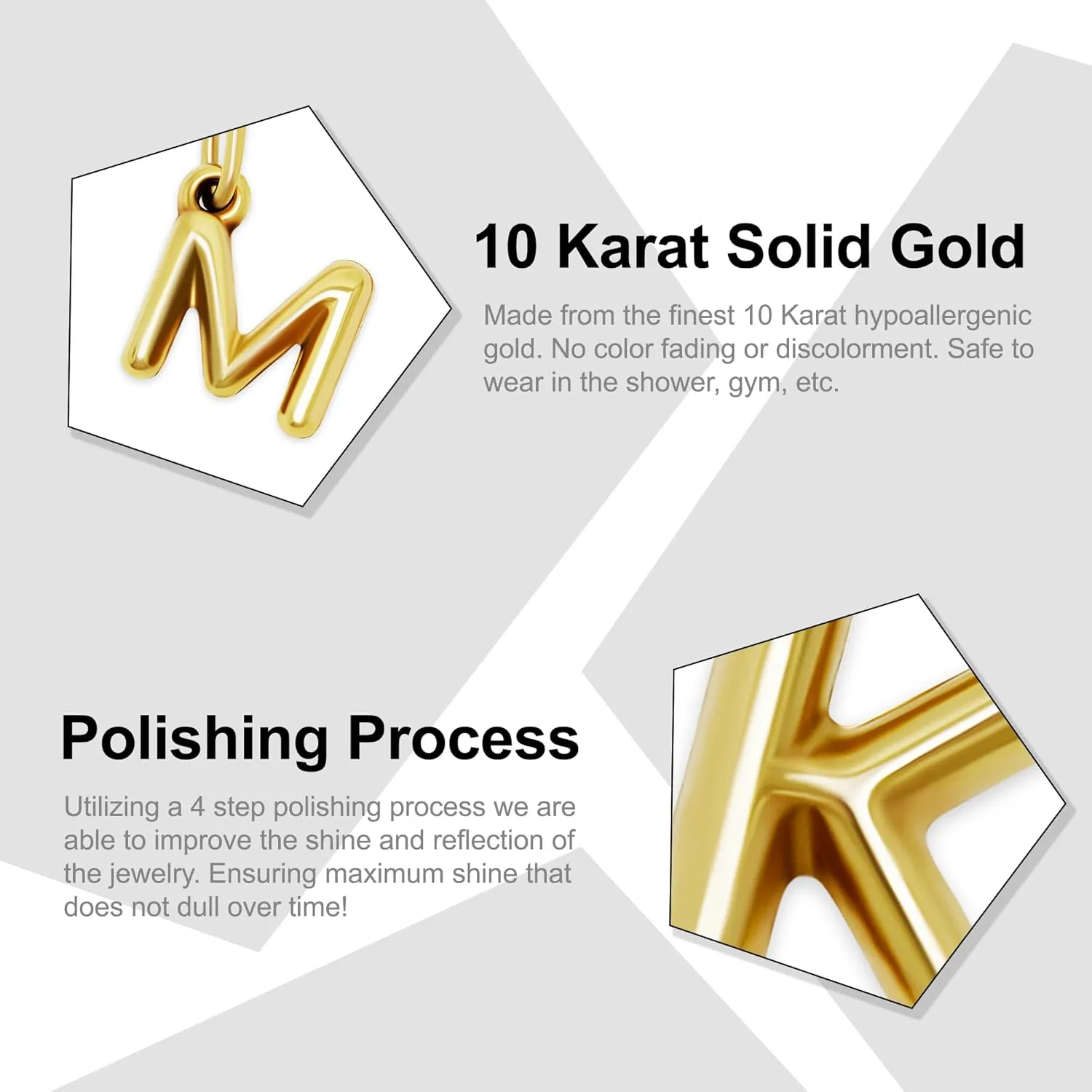 Gold Puffed Initial Letter Charm - 10 Karat Gold - 3D Bubble Letter Pendant - Initial Jewelry - Dainty Initial Pendant