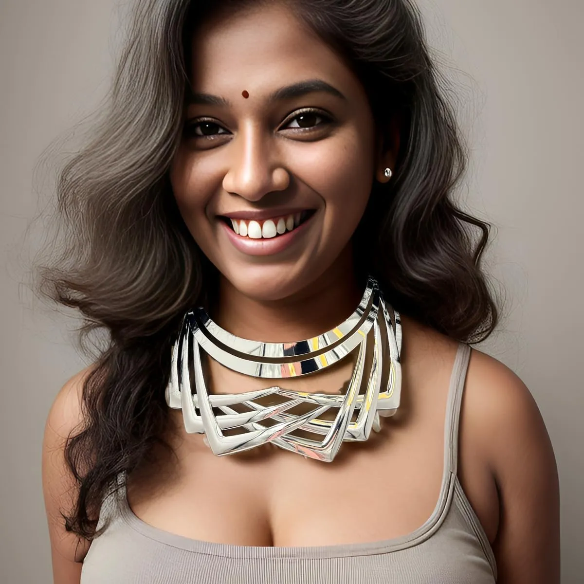 Gold Silver Choker Necklace for Women Men African Jewelry Necklace Statement Necklace Choker Collar Bib Gold Costume Jewelry Accessories