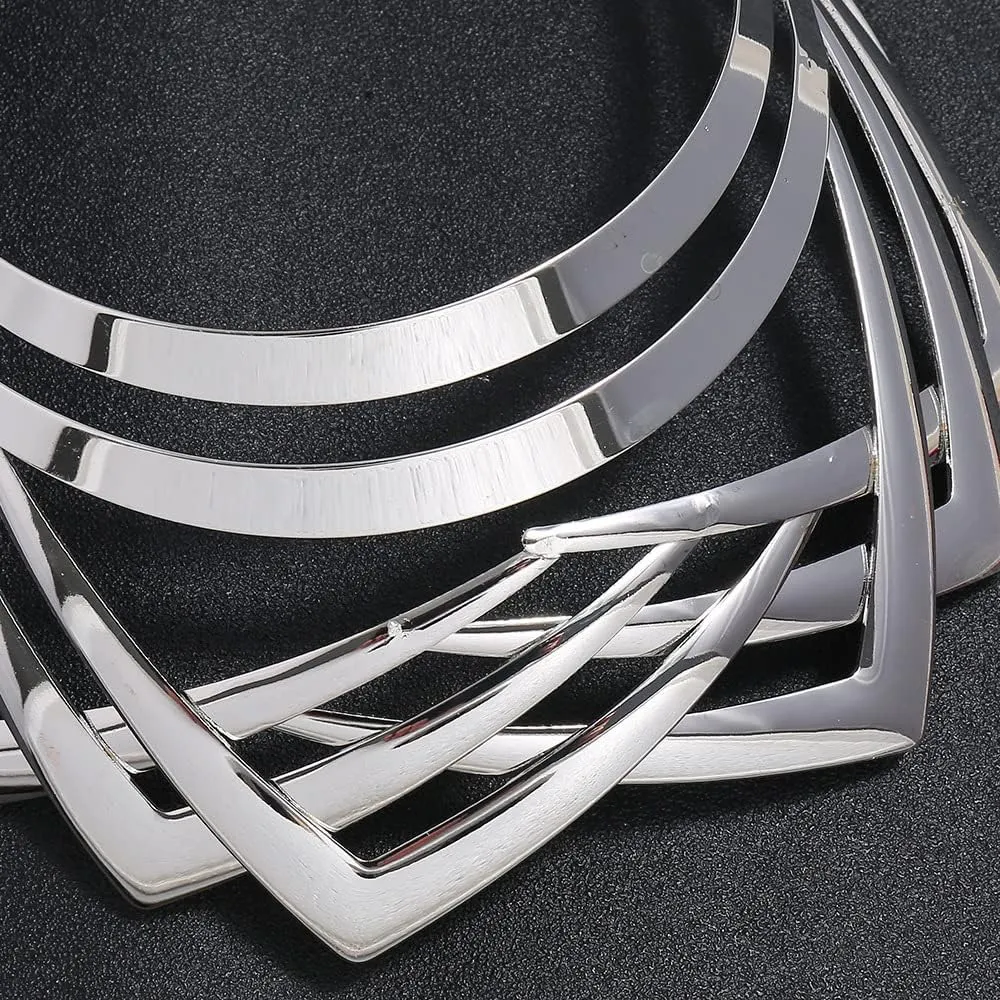 Gold Silver Choker Necklace for Women Men African Jewelry Necklace Statement Necklace Choker Collar Bib Gold Costume Jewelry Accessories