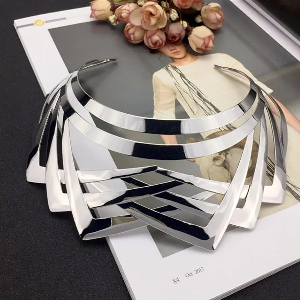 Gold Silver Choker Necklace for Women Men African Jewelry Necklace Statement Necklace Choker Collar Bib Gold Costume Jewelry Accessories