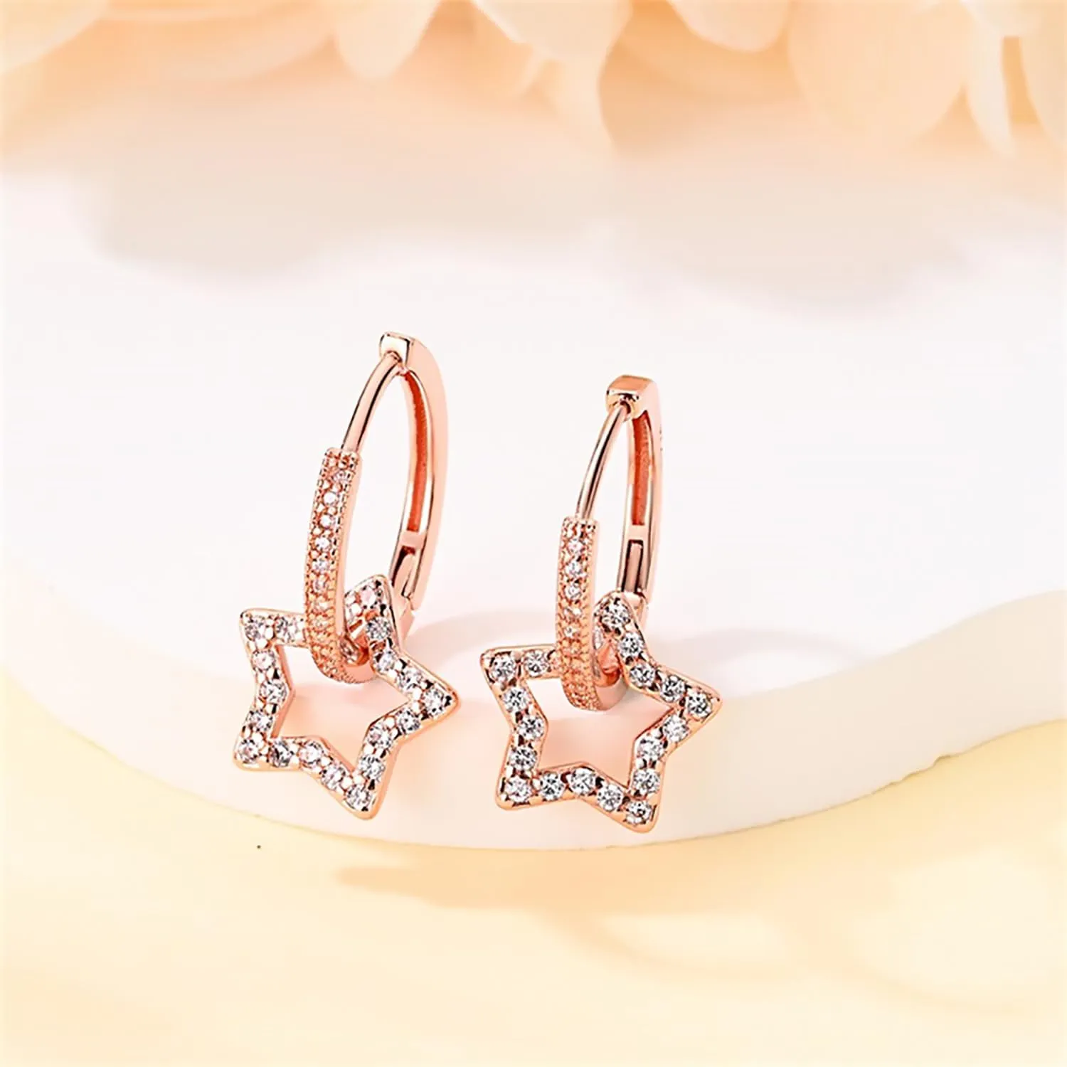 Gold Silver Star Heart Small Hoop Earrings for Women Jewelry Star Heart Huggie Earrings Simple Delicate Handmade Hypoallergenic Jewelry Gift