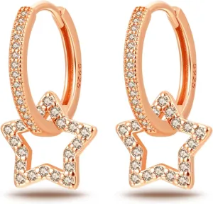 Gold Silver Star Heart Small Hoop Earrings for Women Jewelry Star Heart Huggie Earrings Simple Delicate Handmade Hypoallergenic Jewelry Gift