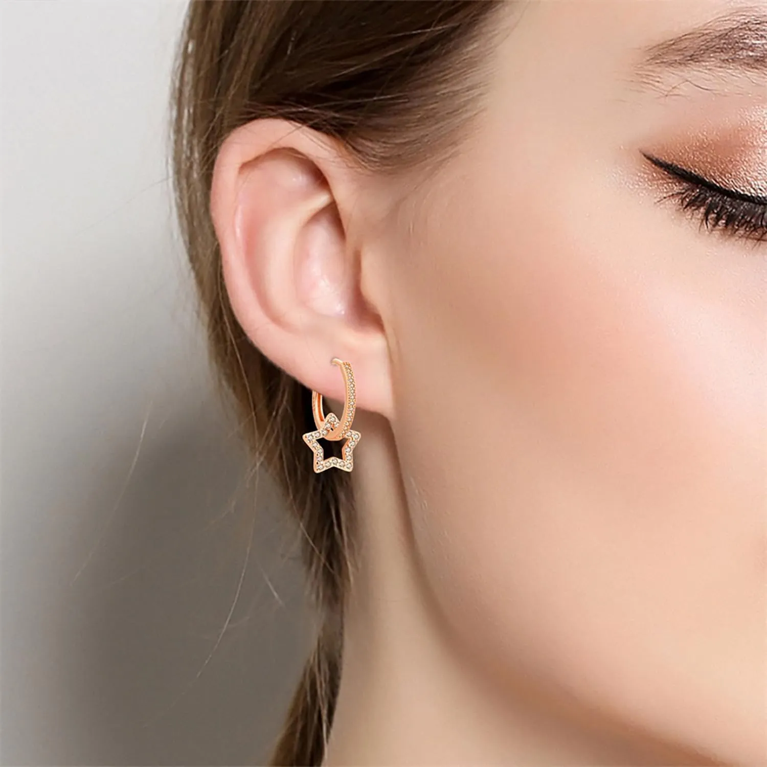 Gold Silver Star Heart Small Hoop Earrings for Women Jewelry Star Heart Huggie Earrings Simple Delicate Handmade Hypoallergenic Jewelry Gift