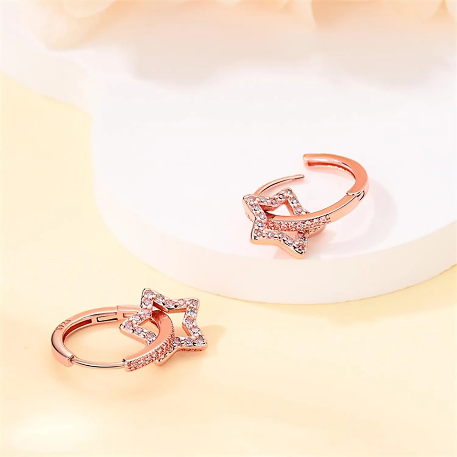 Gold Silver Star Heart Small Hoop Earrings for Women Jewelry Star Heart Huggie Earrings Simple Delicate Handmade Hypoallergenic Jewelry Gift