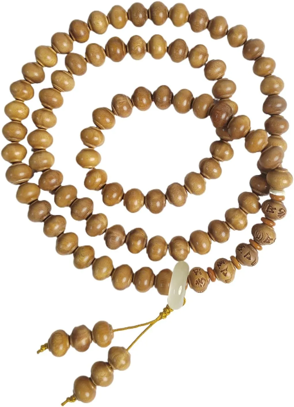 Green Sandalwood Mala Bracelet for Men 108 Beads for Meditation Mala Beads Necklace