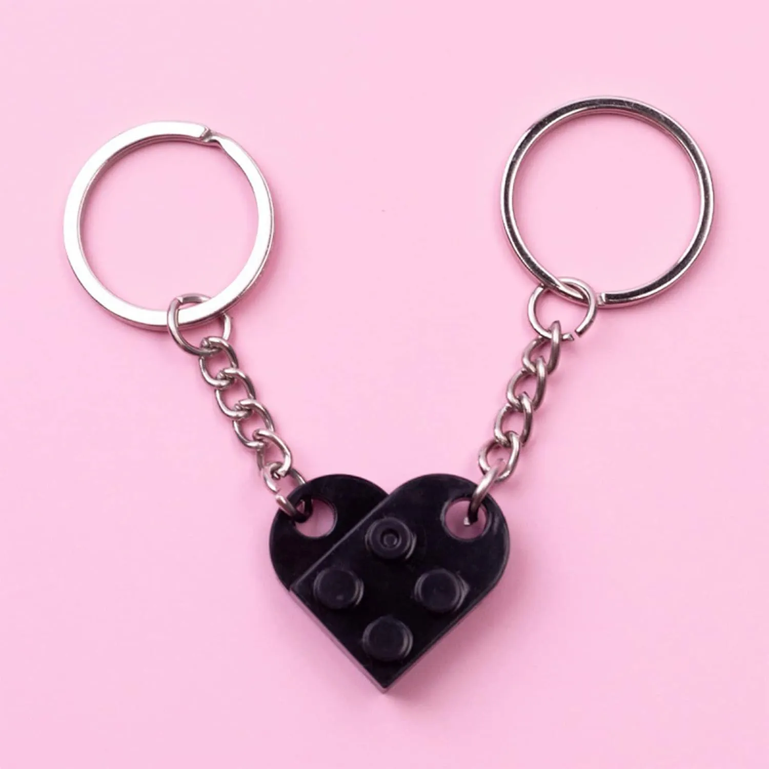 GWOKWAI Heart Brick Keychain Heart Keychain Matching Keychains for Couples Matching Keychain for Boyfriend Girlfriend