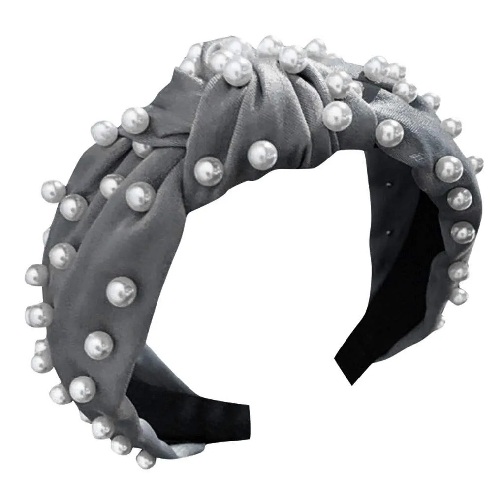 Hair Bands for Lady Women Pearls Knotted Head Bands Handmade Jewelry Hair Bands Hair Accessories Jewelry