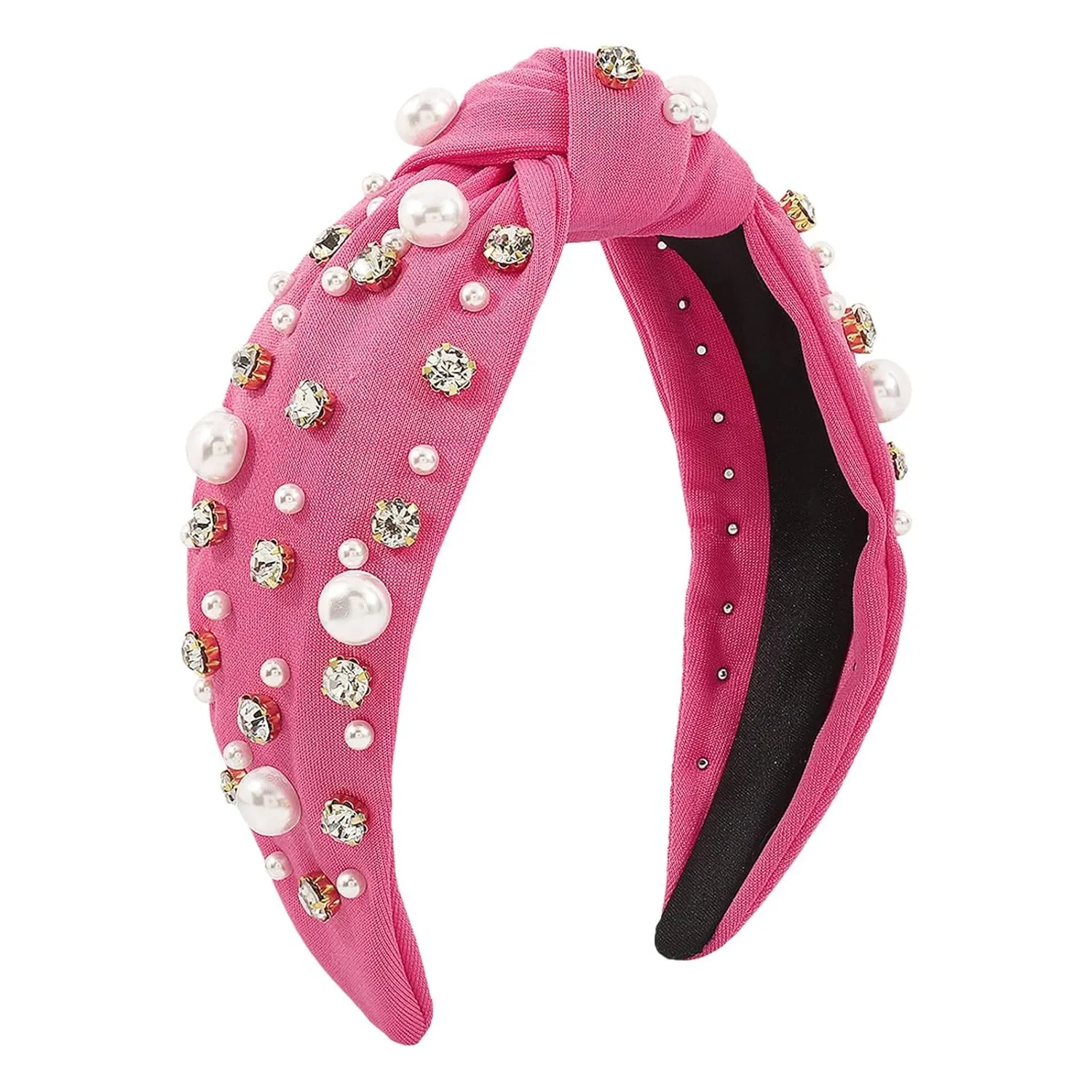 Hair Bands for Lady Women Vintage Flower Printed Headband Elastic Rhinestone Hair Bands Wedding Hair Accessories