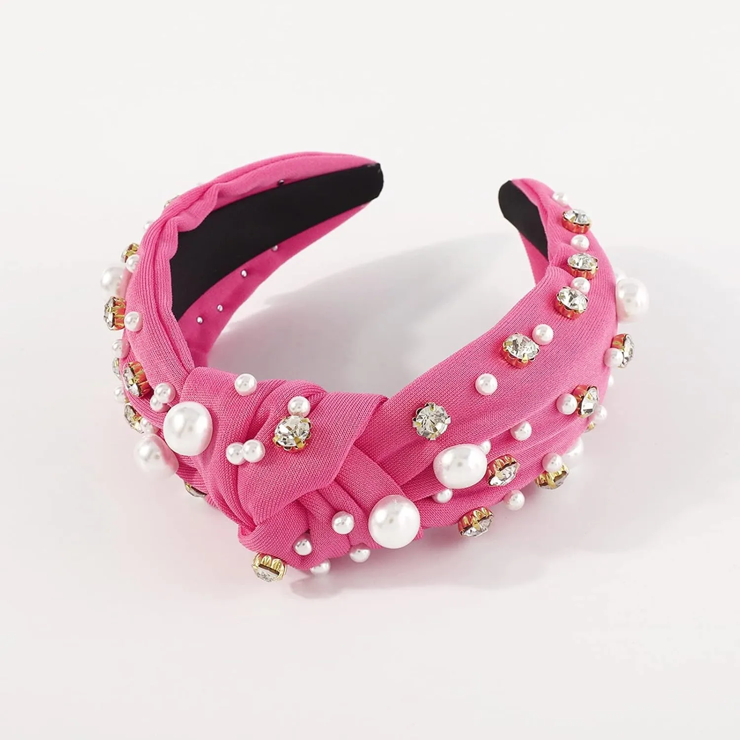 Hair Bands for Lady Women Vintage Flower Printed Headband Elastic Rhinestone Hair Bands Wedding Hair Accessories