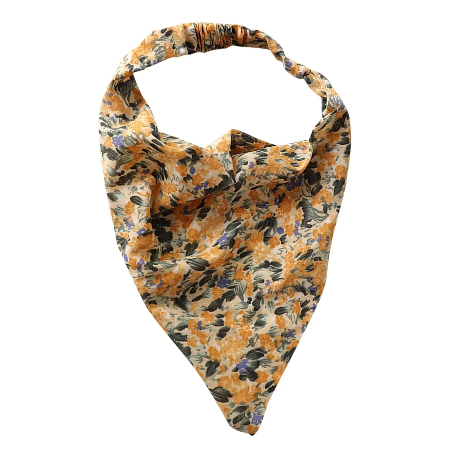 Hair Scarf Boho Floral Print Headband Head Kerchief Turban Headbands Triangle Hair Bandana Hair Accessores (H, One Size)