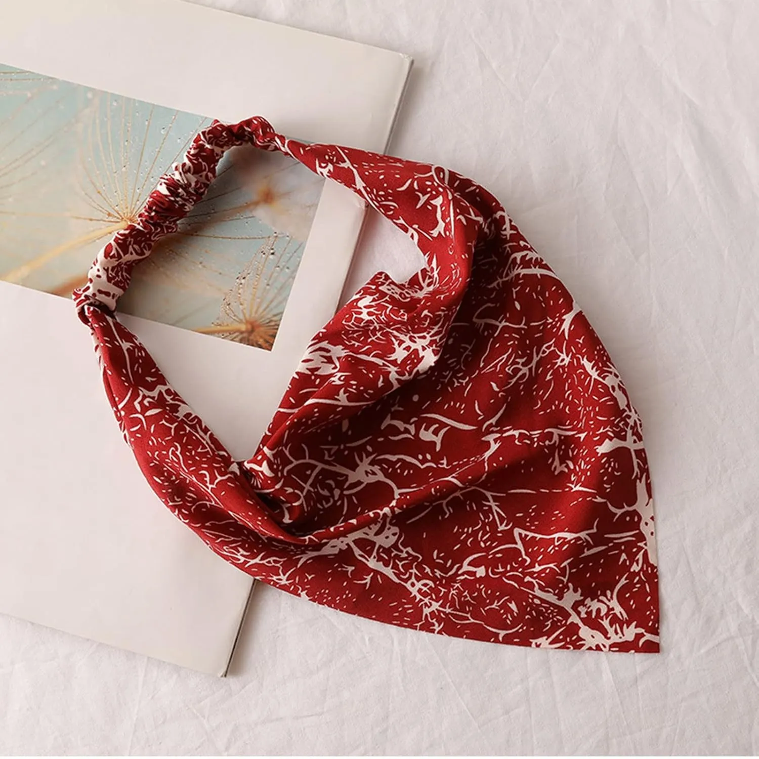 Hair Scarf Boho Floral Print Headband Head Kerchief Turban Headbands Triangle Hair Bandana Hair Accessores (K, One Size)