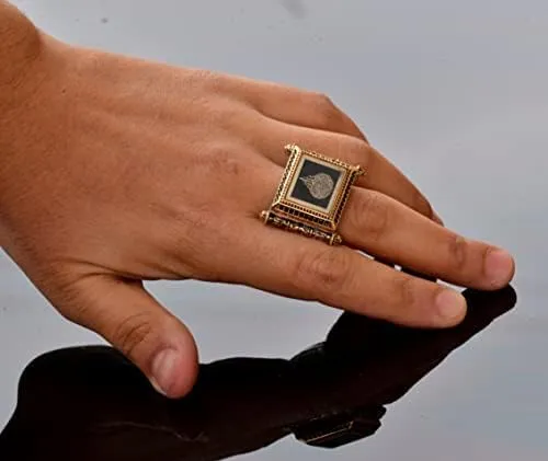 Handmade 925 Sterling Silver Islamic Ring for Men - Ayatul Kursi Arabic Inscription - Perfect Muslim Gift