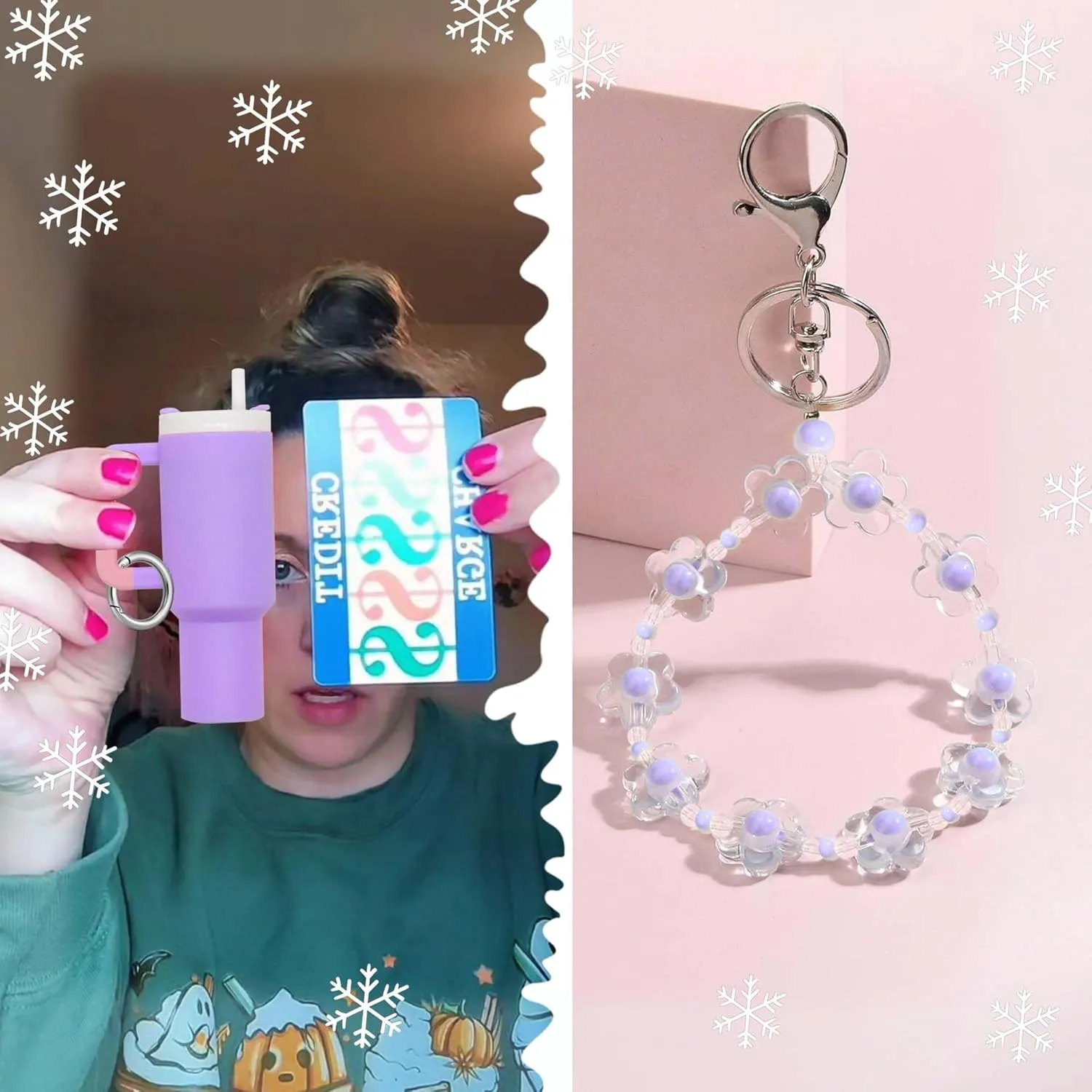Handmade Wristlet Keychain, Key Ring Bracelet for Women, Bangle Key Chain Holder,Silicone Beads Key Ring