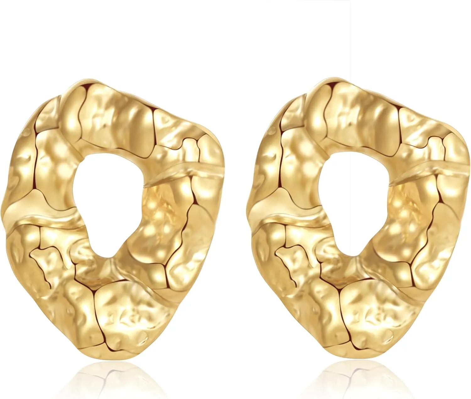 HANGINTHERE Chunky Gold Earrings for Women,18K Gold Plated,Gifts for Women