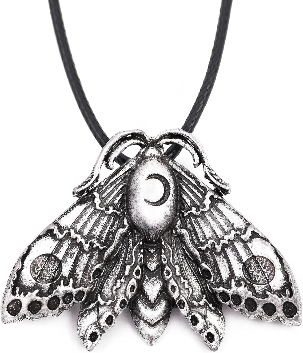 HAQUIL Moth Necklace, Moon Phase Moth Pendant, Wiccan Jewelry Gift for Women