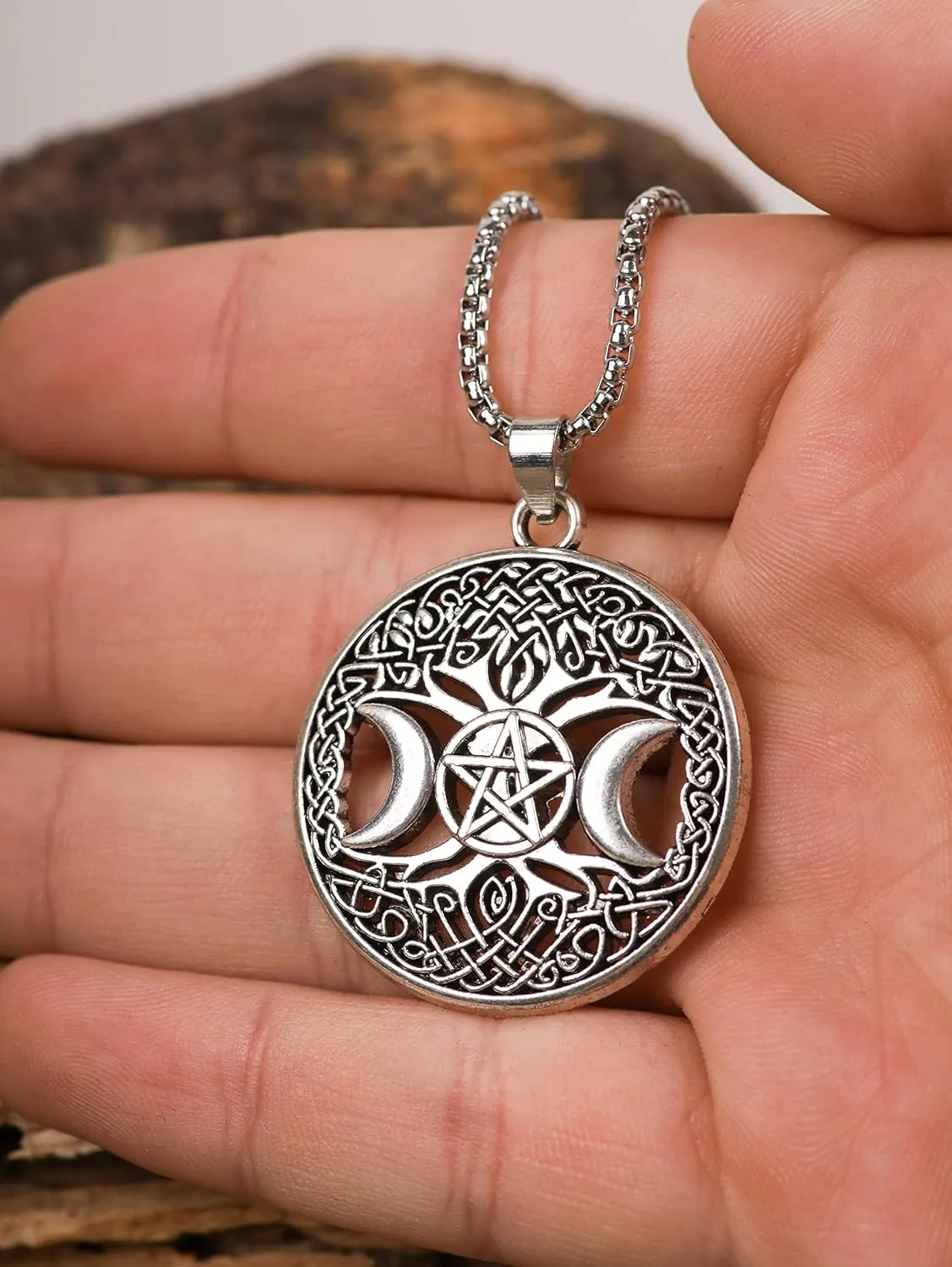HAQUIL Viking Celtic Wiccan Tree of Life Pendant Necklace, Tree of Life Jewelry Gifts for Men and Women