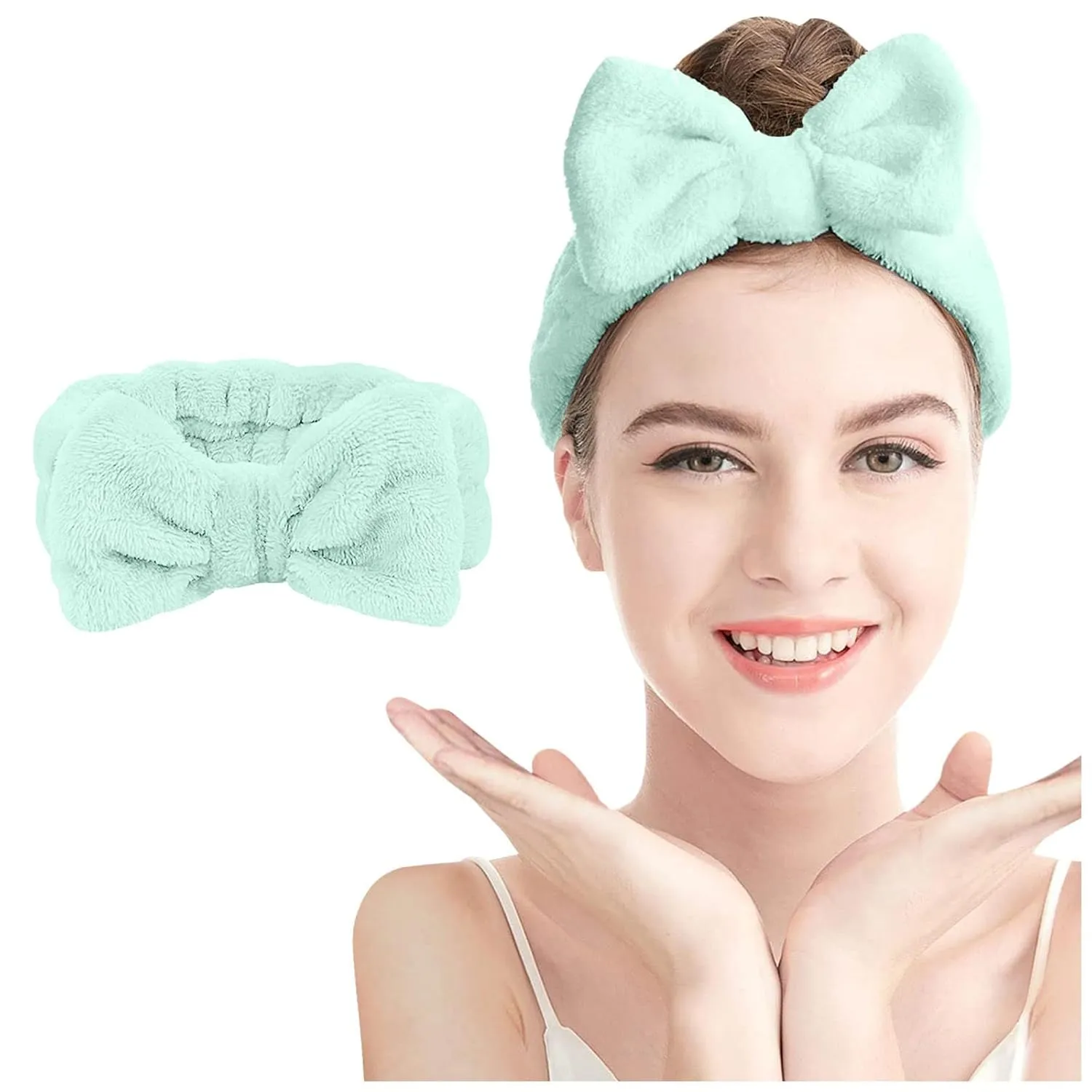 Head band for Women Girls Shower Washing Face Hair Band Soft Coral Fleece Hair Band