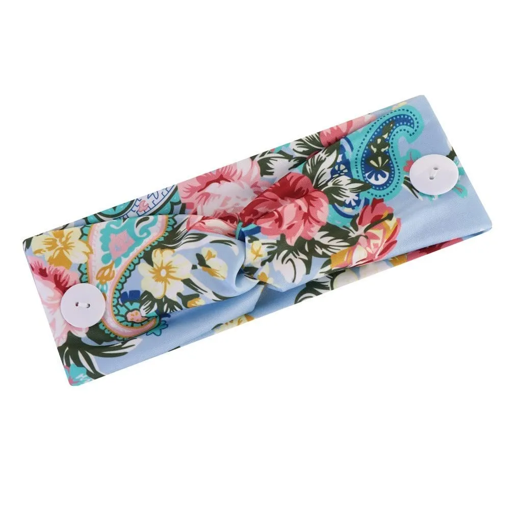 Headbands for Women and Girls Boho Bandeau Headbands Floral Printed Non Slip Headbands Fashion Hair Accessories