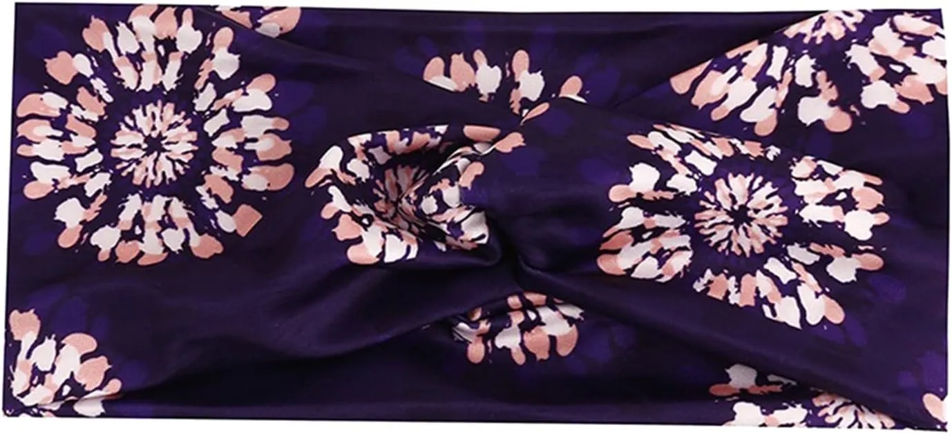 Headbands for Women Boho Bandeau Headbands Floral Printed Non Slip Headbands for Yoga Outdoor Sport