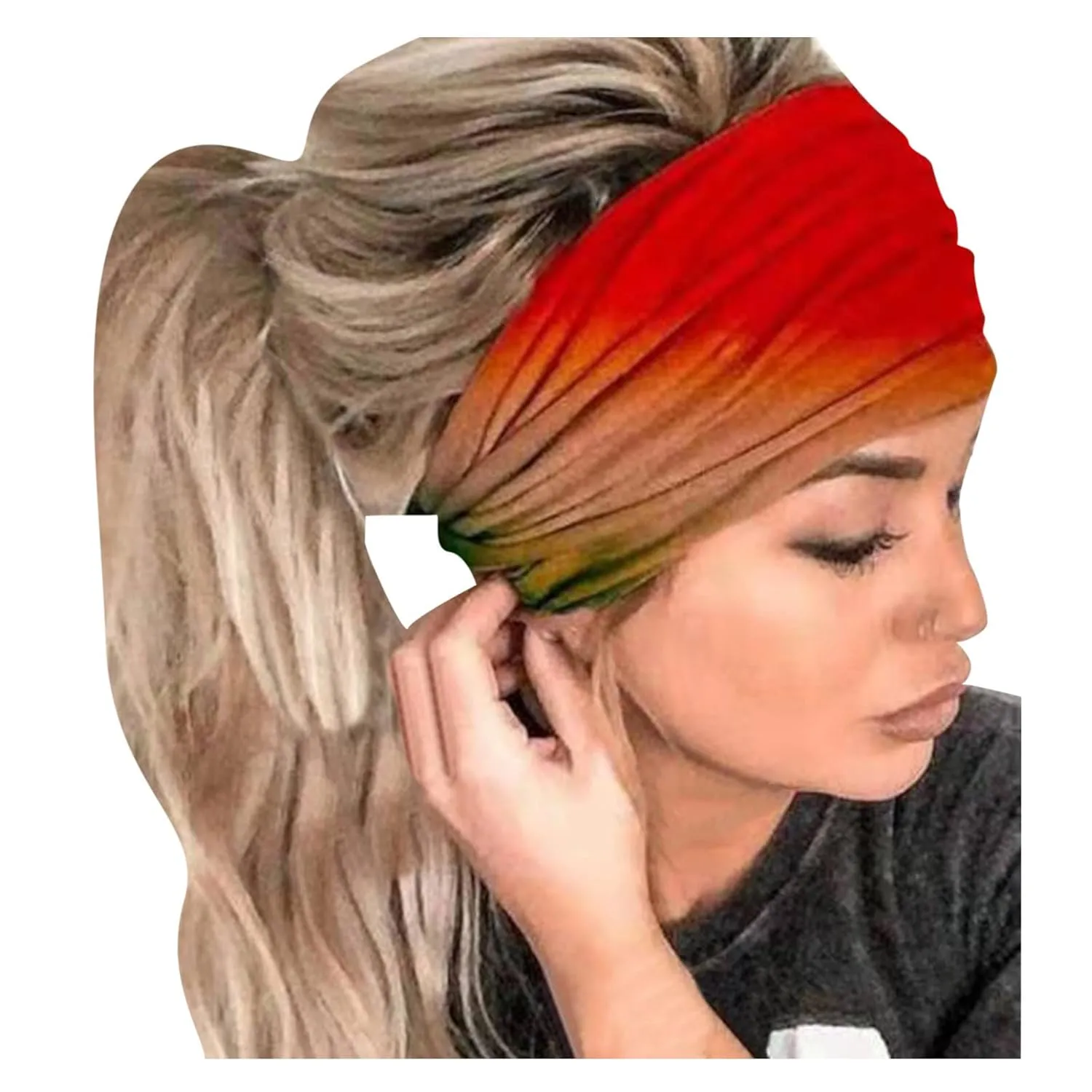 Headbands For Women Boho Bandeau Headbands Floral Printed Non Slip Headbands Outdoor Hair Accessories