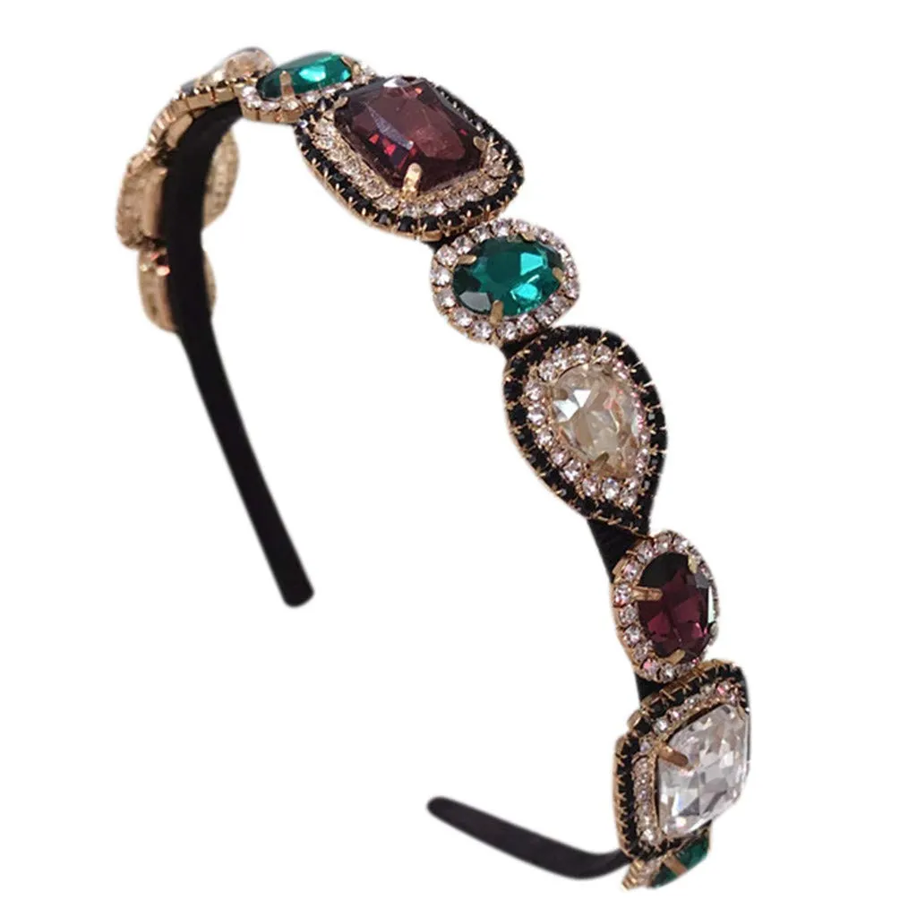 Headbands for Women Girls Beaded Hair Hoop Headband Rhinestone Crystal Elastic hairbands Hair Accessories Jewelry