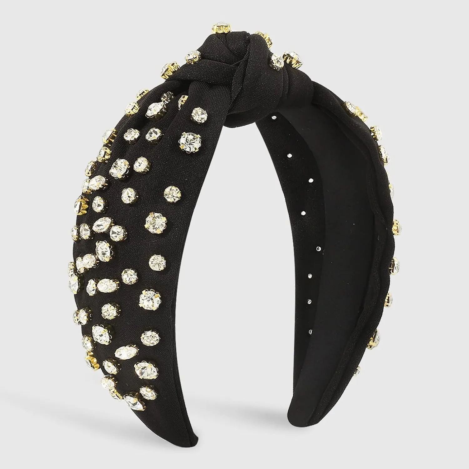 Headbands for Women Girls Pearls Knotted Head Bands Elastic Rhinestone Hair Bands Wedding Hair Accessories