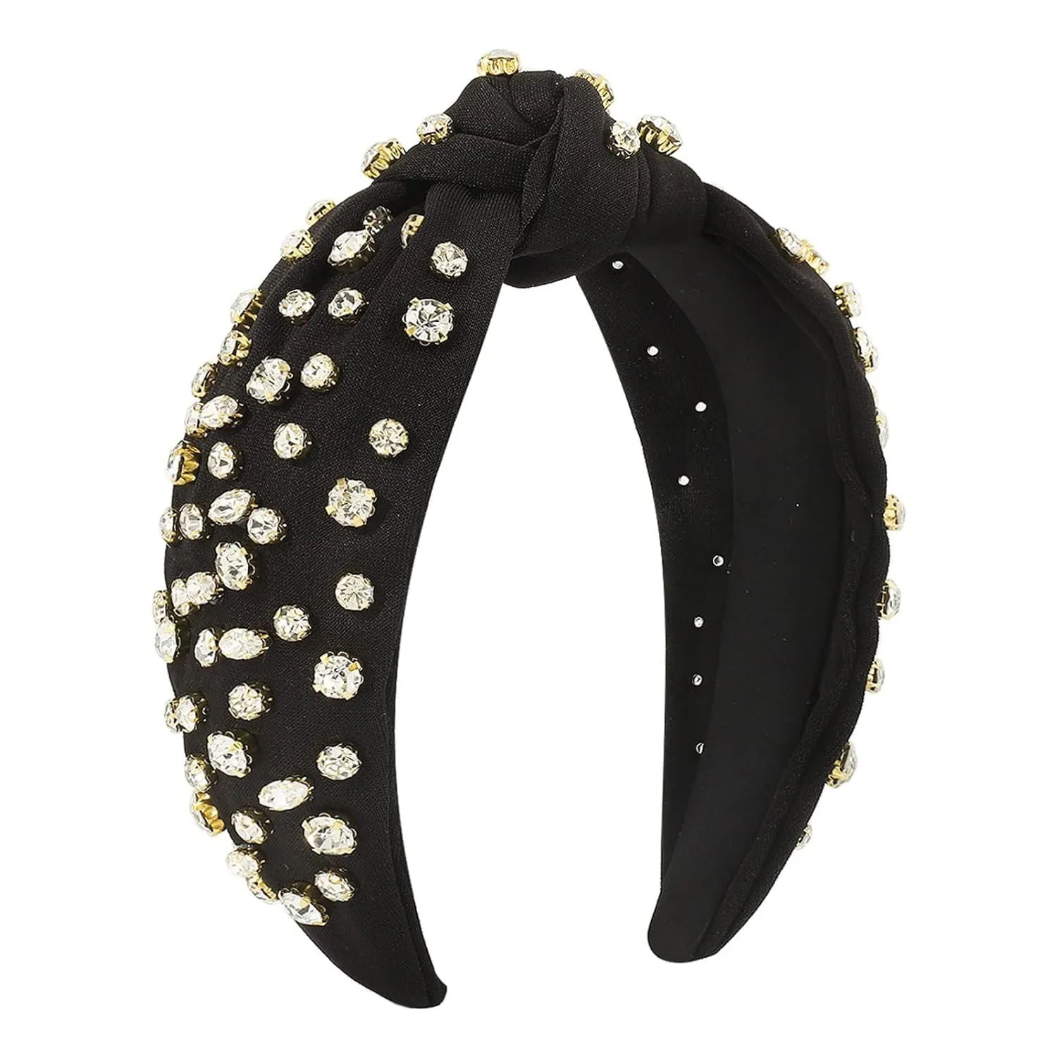 Headbands for Women Girls Pearls Knotted Head Bands Elastic Rhinestone Hair Bands Wedding Hair Accessories