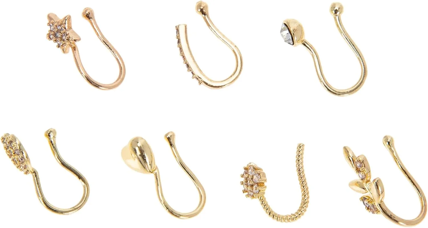 Heart Nose Rings Gold Nose Hoop Earrings Clip for Women Fashion Jewelry