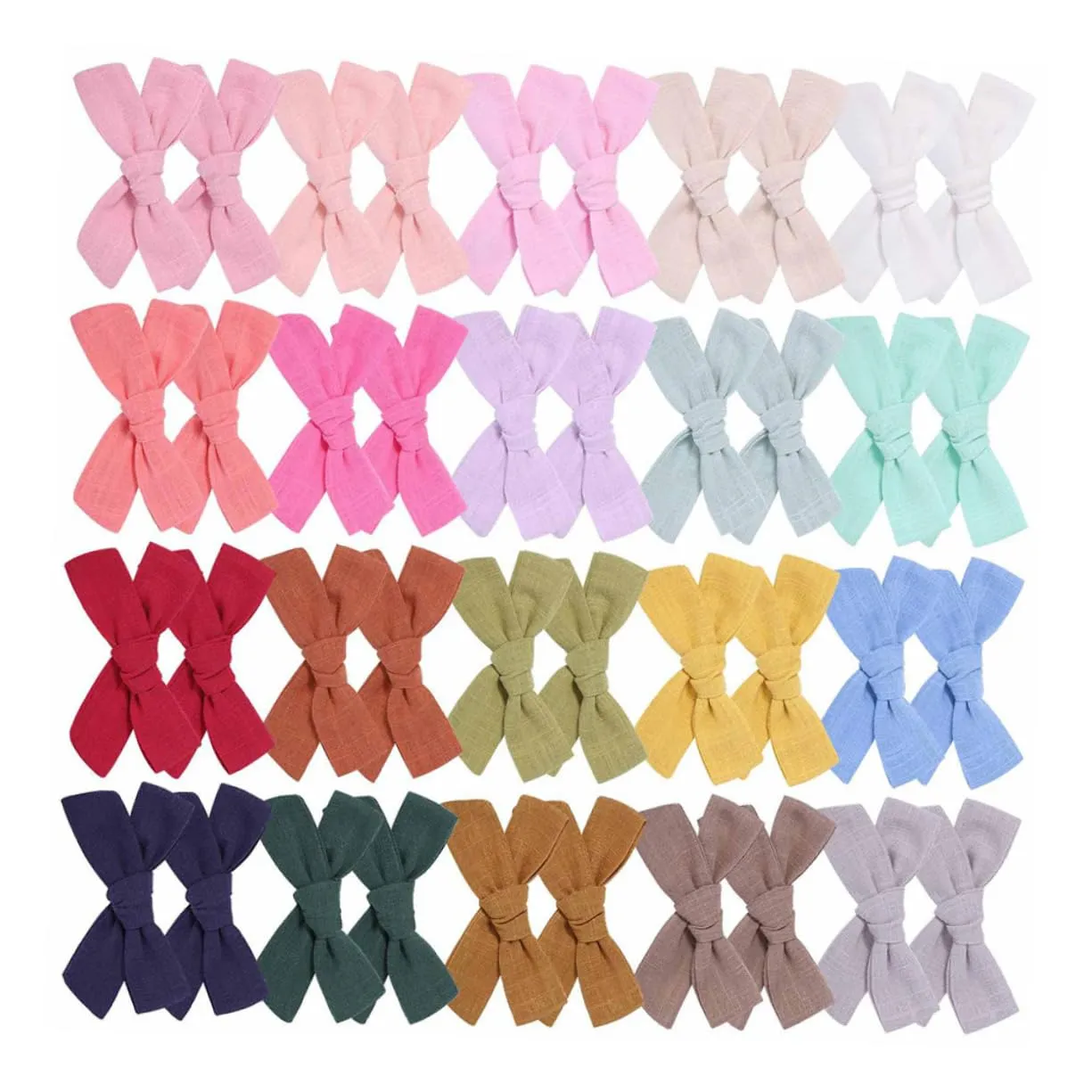 Hemoton Newborn Headbands for Girls 40pcs Hair Bow Hair Clips in 20 Colors Fashion Hair Barrettes for Daily Styling