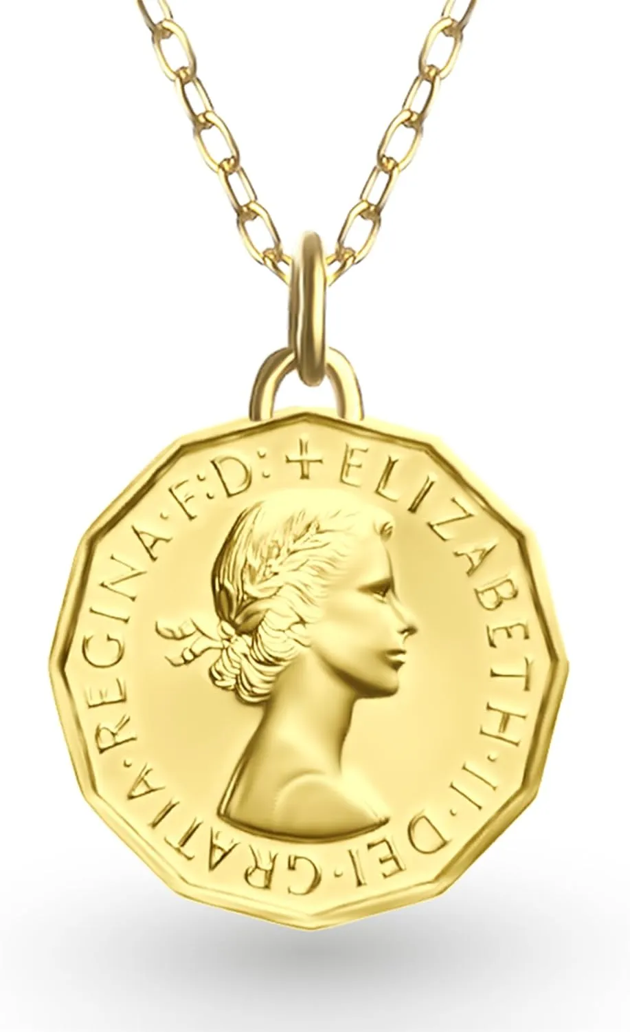 HOBBY OF KINGS Coin Necklace - Vintage Medallion Pendant in 18K Gold Plated Finish - British, Italian, Greek, U.S., French & Spanish Coins - Elegant Gift Jewelry