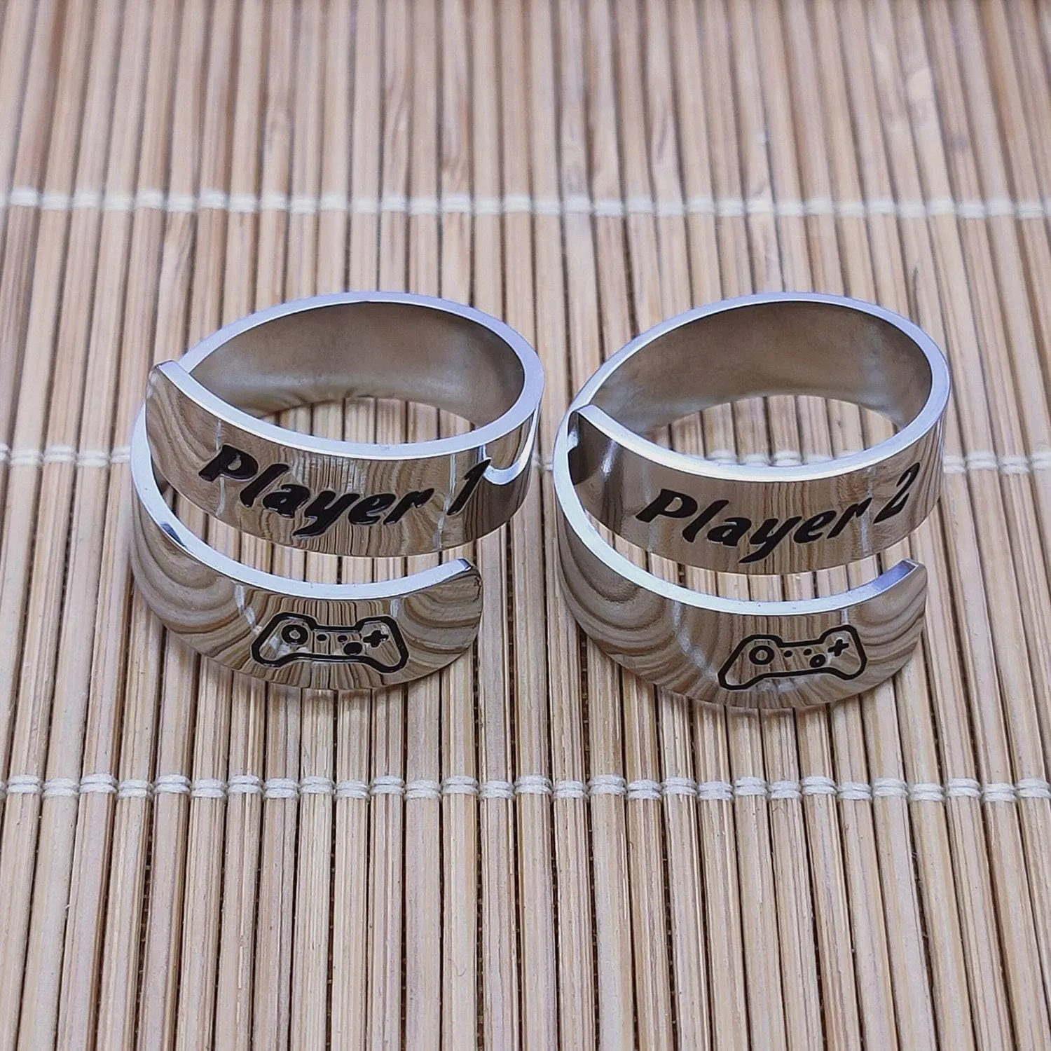 HOFOYA Adjustable Inspirational Band Rings Stainless Steel Engraving Rings Motivational Jewelry Valentines Birthday Gifts for Women.